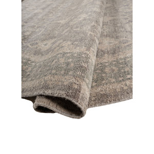 พรมขนสัตว์ถักมือ Erbe สีเทาและสีดำ ลายเหรียญ  แบบทอเรียบ สำหรับใช้ในบ้าน สำหรับห้องนั่งเล่น พรมจาอีปุร์ ZA - Product Image 2