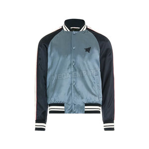 Service OEM – Blouson universitaire personnalisé en satin pour homme, haute qualité, avec col montant, idéal pour l'hiver, placement du logo sur le devant - Product Image 1