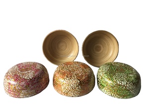 ชามไม้ไผ่พร้อมเครื่องเขินงานหัตถกรรมเป็นมิตรต่อสิ่งแวดล้อม - Product Image 5