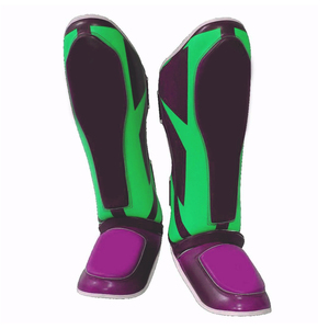 Espinilleras de cuero de PU de Color personalizado duraderas hechas en Pakistán para boxeo MMA y entrenamiento de Muay Thai, espinilleras de protección de calidad - Product Image 6