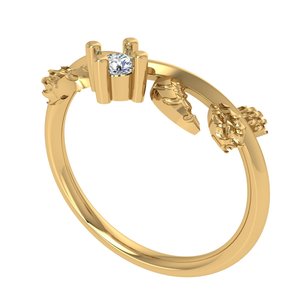 Bague de fiançailles solitaire en or jaune 10 carats avec diamant de laboratoire pour femme - Product Image 2