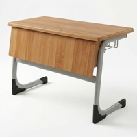 Bureau d'étudiant moderne et durable avec plateau en bois et surface Werzalit pour la maison, le bureau, l'hôtel, l'ordinateur et l'écriture