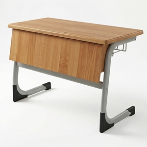 โต๊ะนักเรียนคู่แบบโมเดิร์น หน้าโต๊ะวัสดุเวอร์ซาลิต โครงเหล็ก โต๊ะฝึกอบรม โต๊ะทำงานที่บ้าน โต๊ะคอมพิวเตอร์ โต๊ะเขียนหนังสือ - Product Image 2