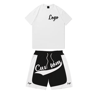 Custom Summer Casual Men Shorts <b>Set</b> 100% Cotton T-shirts & Print <b>Mesh</b> Shorts Fashion Custom <b>Two</b> <b>Piece</b> Shorts <b>Set</b> for Men - Product Image 2
