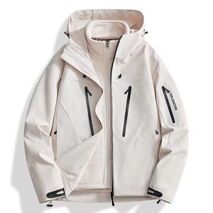 Veste matelassée à capuche pour homme, tissu en toile, imperméable, coupe-vent, respirante, col montant, fermeture éclair, vêtements de travail d'hiver, service OEM - Product Image 1