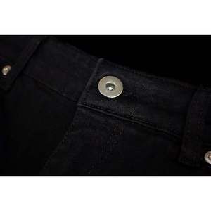 กางเกงยีนส์ผ้ายีนส์สำหรับผู้ชายทรงตรงระบายอากาศได้ดีมีกระดุมปิดซิปสีดำ - Product Image 4