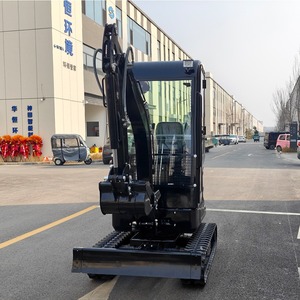 Mini-excavatrice sur chenilles noire, capacité de la benne de 0,12 m³, rotation à 360 degrés, moteur de 110 kW, puissance de creusement élevée, petite taille - Product Image 2