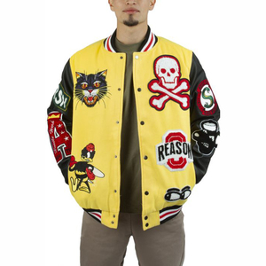 Custom Plain Dyed Eco-Friendly Breathable Vintage Men's Winter Baseball Chenille Embroidery Letter Varsity Jacket - Product Image 1