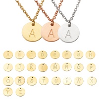 Dina – collier de lettres initiales en acier inoxydable, plaqué or 18K PVD, 26 lettres d'alphabet gravées, collier à breloques pour femmes, vente en gros