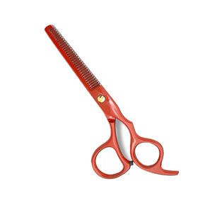 กรรไกรซอยบางสีแดงกรรไกรตัดผมสไตล์ช่างตัดผมพร้อมสกรูแฟนซี - Product Image 1