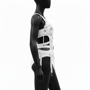 Ensemble bikini deux pièces pour femme, tissu extensible premium en polyester et élasthanne 200 GSM, maillot de bain blanc avec empiècements, logo personnalisé, maillot de bain femme - Product Image 5