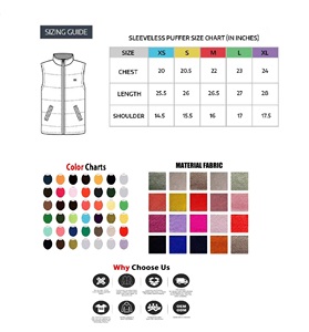 Chaqueta acolchada de invierno de talla grande personalizable de alta calidad para hombre, venta al por mayor, cremallera, lona sin mangas, logotipo en relieve, estilo callejero - Product Image 6