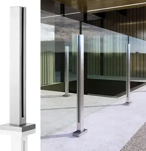 uard Railing Glass System Stainless Steel Frameless Glass Balcony Railing Stairs Balustrade Handrail Post