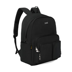 NATOLI Unisex B5 Mochila escolar con forro de poliéster suave impermeable Negro básico para estudiantes - Product Image 1