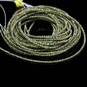 Perle de diamant vert foncé facetté de qualité AAA+ rare, perle de diamant vert facetté en forme de rondelle, perle de diamant vert - Product Image 3