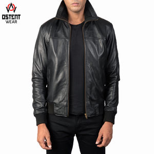 Veste de motard en cuir véritable peau de vache pour hommes, meilleure qualité, col montant, bon prix, moto d'hiver, nouveauté - Product Image 6