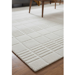 Tapis en laine tissé à la main de qualité supérieure, motif géométrique ivoire, tapis pour salon, chambre à coucher, décoration de la maison, cadeau de nouvel an, prix de gros - Product Image 2