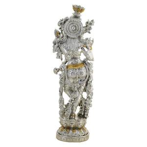 Estatua de Krishna con Acabado Antiguo Tradicional, Mejora la Serenidad, la Devoción y la Energía Positiva en el Hogar, de Proveedor Indio - Product Image 2