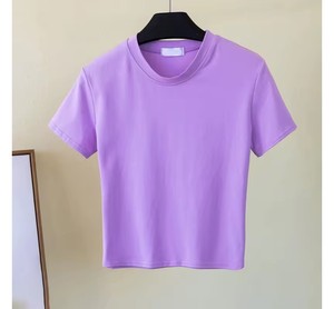 2025 Custom 100% Cotton Crop <b>Top</b> T-Shirt for Women High Quality New Printing Casual Style in Custom Colors for <b>Winter</b> - Product Image 3