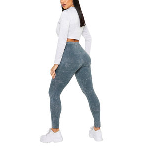 Venta al por mayor de diseño personalizado sublimación mujeres ácido lavado Leggings Venta caliente señoras Fitness desgaste mujeres personalizado ácido lavado Leggings - Product Image 2