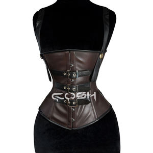 คอร์เซ็ทหนังสีน้ำตาลดีไซน์ใหม่พร้อมหัวเข็มขัดปรับได้และสายสะพายไหล่ - Product Image 4