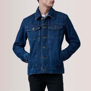 เสื้อแจ็คเก็ตยีนส์สีน้ำเงินเข้ม Conard แบบ Trucker ตกแต่งด้วยกระดุม - Product Image 5