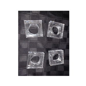 Acrylic Napkin Ring Bulk Wholesale Napkin Rings for Weddings Uses at Under Your square Shape White Color - Product Image 2