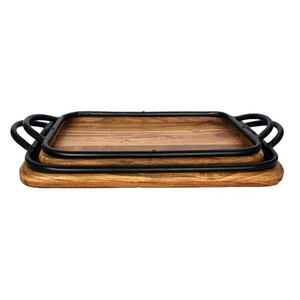 Modern Design Durable Wood & Metal Serving <b>Tray</b> for Weddings and Celebrations-Customizable Shape and Pattern - Product Image 3