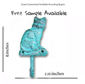 Blue Distressed Colour Cat Animal Wall <b>Coat</b> & Hat <b>Hooks</b> Keychain Hanger Very Cheap Wholesale Price Available - Product Image 3