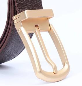 Ceintures personnalisées en alliage à boucle ardillon, vente en gros, haute qualité, OEM, pour hommes, en cuir véritable de luxe, avec logo personnalisé, 30-48 pouces, 1,5 pouce - Product Image 3