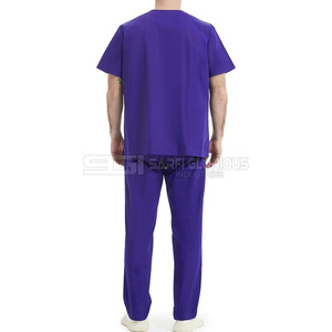 Conjunto de Uniformes Médicos Personalizados para Hombre, Transpirables, con Cuello en V, Manga Corta, Parte Superior y Pantalones, Uniforme de Enfermero de Hospital, Ropa de Atención Médica OEM - Product Image 5