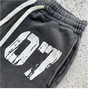 Lavado ácido totalmente personalizado de alta calidad Vantage serigrafiado fleece Jogger pantalones hombres - Product Image 3