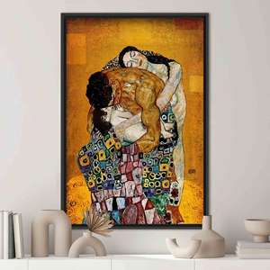 Impresión en lienzo de Gustav Klimt The Family Art Nouveau - Elegante decoración de pared, con marco negro - Product Image 1