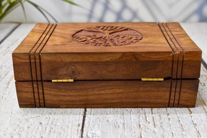 Boîte à bagues en papier recyclable Boîte à bijoux en bois avec serrure et clé d'inspiration vintage pour un rangement sécurisé BY HF CRAFTS - Product Image 3