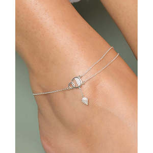 Compre Tobilleras/Payals de Plata 925 100% Auténtica para Mujeres y Niñas, Chapadas en Oro de 14k con una Bonita Piedra Principal de Diamante y Material de Primera Calidad - Product Image 4