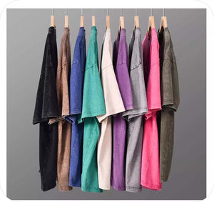 T-shirts délavés pour hommes, T-shirts à manches courtes pour hommes délavés à l'acide 100% coton personnalisé - Product Image 2