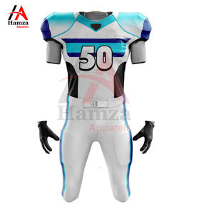 Diseño personalizado profesional uniforme de fútbol americano tela de poliéster transpirable azul púrpura degradado sublimación impresa - Product Image 5