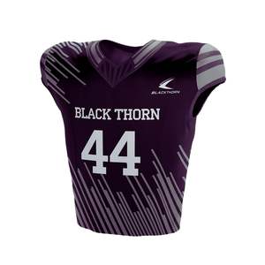 เสื้อกีฬาฟุตบอลอเมริกันผ้าสแปนเด็กซ์โพลีเอสเตอร์แห้งเร็วชื่อทีมมีหมายเลขดีไซน์แบบระเหิดพร้อมอุปกรณ์อเมริกันฟุตบอล - Product Image 5