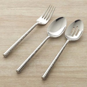 Juego de cuchara de servidor de ensalada con diseño de círculo cuadrado moderno, venta al por mayor, mango portátil de acero inoxidable, juego de servidor de cuchara de Metal de aspecto real - Product Image 5