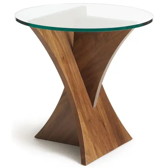 높은 요구 인도 스타일 커피 테이블 럭셔리 하우스 장식 새로운 환상적인 나무베이스 디자인 독특한 커피 테이블 유리 탑