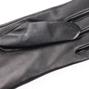 Gants longs en cuir d'agneau noir de luxe pour femmes, vente en gros - Product Image 5