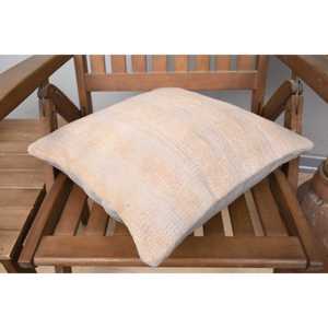 16x16 Beige Laine Ikat Patchwork Oreiller Luxe Rustique Design Vintage Floral Moelleux Carré Tissé Technique pour Literie 18x18 - Product Image 4