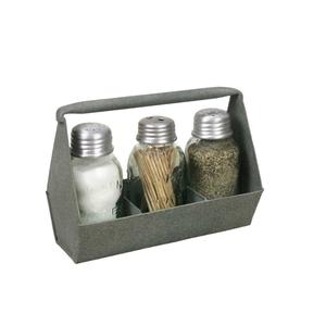 Galvanizado sal y pimienta Caddy forma redonda hecho a mano al por mayor Caddy clásico elegante al por mayor soporte de utensilios de Metal - Product Image 2