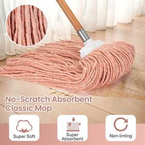 New Style High Quality Eco-friendly Durable Wood Multi-functional Cleaning <b>Mop</b> Self-Wringer Stainless Tray 20,000+ Durability - Product Image 5