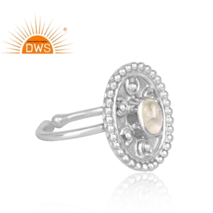 Meilleure qualité en argent Sterling fin naturel arc-en-ciel lune pierre gemme bague réglable bijoux personnalisés pour les femmes cadeau pour elle - Product Image 3