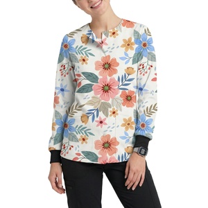 Chaqueta de Trabajo Personalizada para Esteticistas y Enfermeras, Fabricada por OEM, con Estampado Personalizado, Mangas Largas, Cierre de Botones a Presión, Bolsillos con Parches, Chaquetas de Trabajo al por Mayor - Product Image 5
