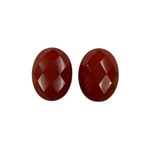 Piedra Preciosa de Jaspe Rojo Ovalada Facetada - Mineral Pulido para Joyería - Product Image 2