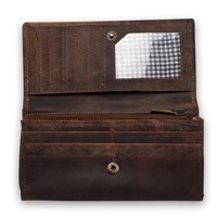 100% asli lembut dan indah dibuat dari kulit premium wanita ritsleting/dompet genggam hitam, coklat, tan