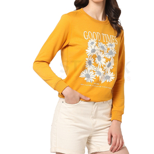 Custom Women's Sweatshirts Puff Print <b>Plain</b> Crew Neck Embossed Cotton <b>Jumper</b> Oversized CrewNeck Sweatshirt Women - Product Image 1