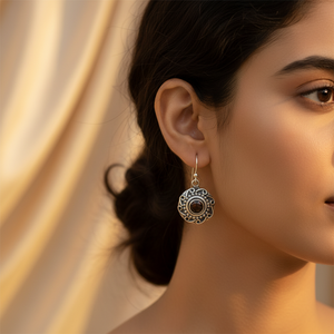 18K <b>Gold</b> Plated 925 Silver <b>Dangle</b> <b>Earrings</b> with Smokey Quartz Drop <b>Earrings</b> for Women's Wedding and Party Jewelry - Product Image 2